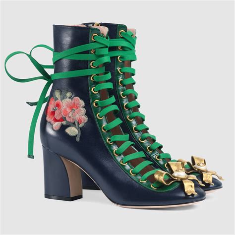 blue gucci shoestrings|Gucci ankle boots for women.